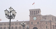Armenia, Yerevan, Republic square, street lamp