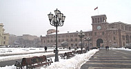 Yerevan, Winter, street, lamp
