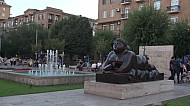 Yerevan, Cascad complex, Fernando Botero Bronze sculpture, Smoking woman