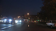 Shots from car, Night city, Yerevan