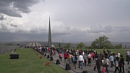 People in Tsitsernakaberd, Memorial Genocide, April 24, Yerevan 2012