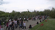 People in Tsitsernakaberd, April 24, Yerevan 2012