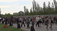 People in Tsitsernakaberd, April 24, Yerevan 2012