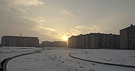 Gyumri, Armenia, Mush district, Winter, Sunrise