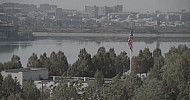 Yerevan Lake, USA Embassy flag, Yerevan